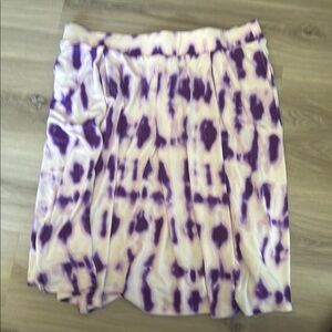 LuLaRoe Purple and White Knee-Length Wrap Skirt